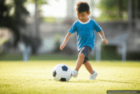 Contoh Prompt Gambar AI Anak Bermain Bola di Lapangan