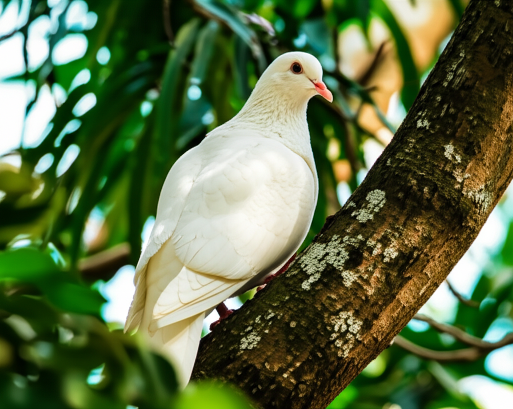 Contoh Prompt Gambar AI Burung Merpati di Atas Pohon