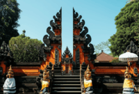 Contoh Prompt Gambar AI Desa Bali dengan Pura Indah