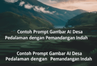 Contoh Prompt Gambar AI Desa Pedalaman dengan Pemandangan Indah