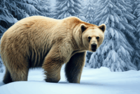 Contoh Prompt Gambar AI Hewan Beruang di Hutan Salju