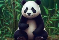 Contoh Prompt Gambar AI Hewan Panda di Hutan Bambu