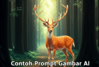 Contoh Prompt Gambar AI Hewan Rusa di Tengah Hutan