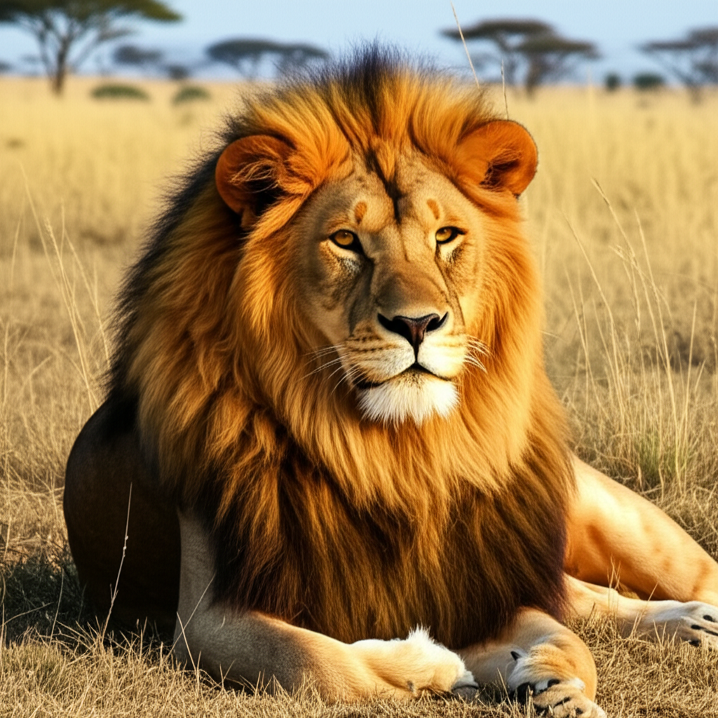 Contoh Prompt Gambar AI Hewan Singa di Padang Savana