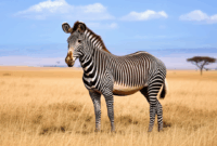 Contoh Prompt Gambar AI Hewan Zebra di Savana Afrika