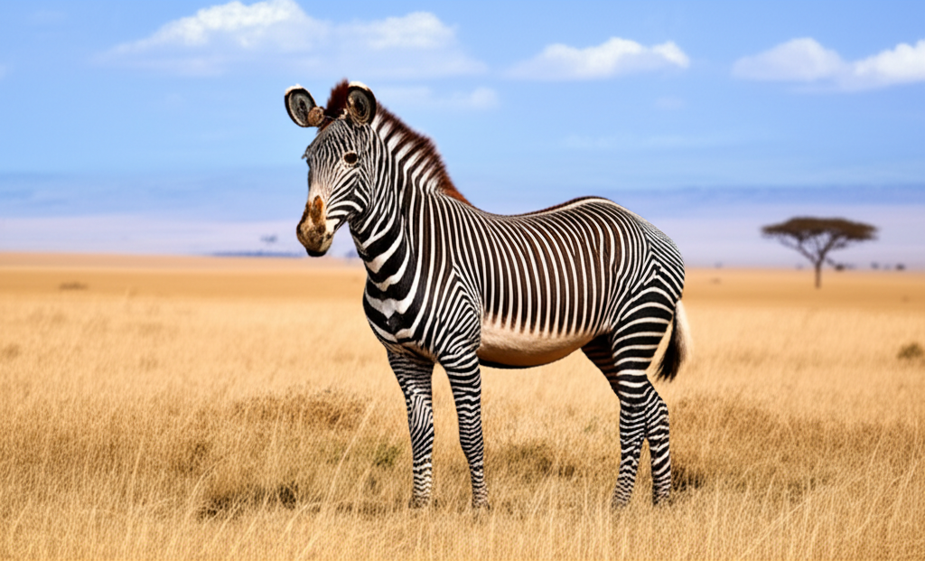 Contoh Prompt Gambar AI Hewan Zebra di Savana Afrika