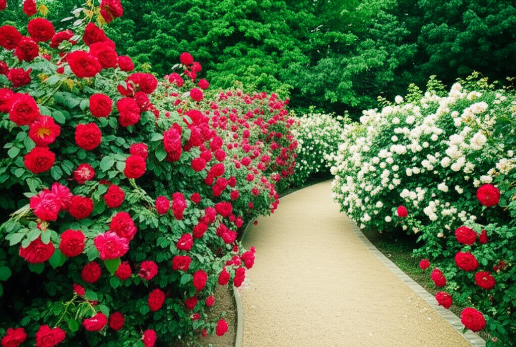 Contoh Prompt Gambar AI Kebun Bunga Mawar yang Indah Contoh Prompt Gambar AI Kebun Bunga Mawar yang Indah