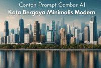 Contoh Prompt Gambar AI Kota Bergaya Minimalis Modern