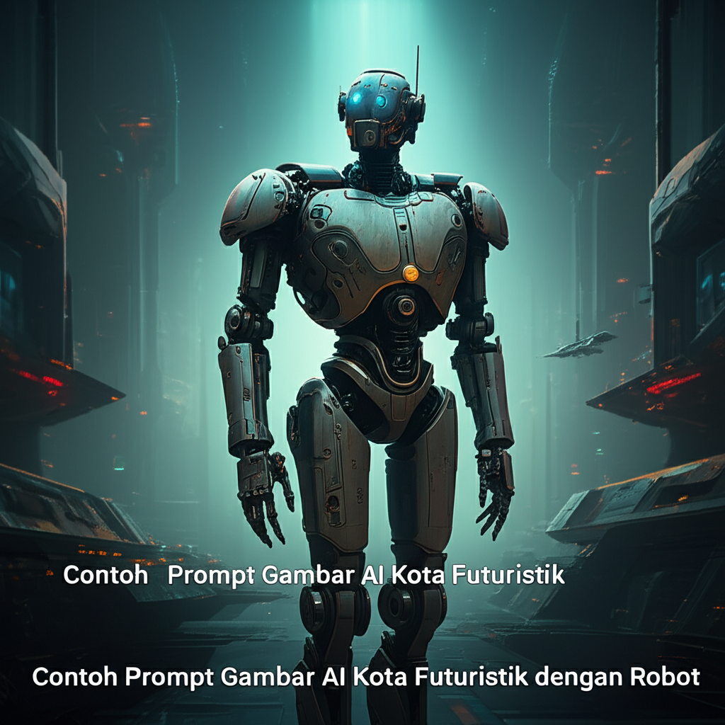 Contoh Prompt Gambar AI Kota Futuristik dengan Robot