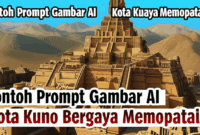 Contoh Prompt Gambar AI Kota Kuno Bergaya Mesopotamia