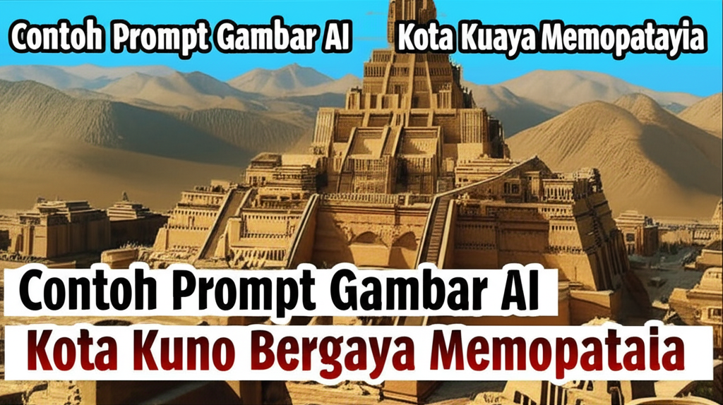 Contoh Prompt Gambar AI Kota Kuno Bergaya Mesopotamia