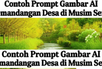 Contoh Prompt Gambar AI Pemandangan Desa di Musim Semi