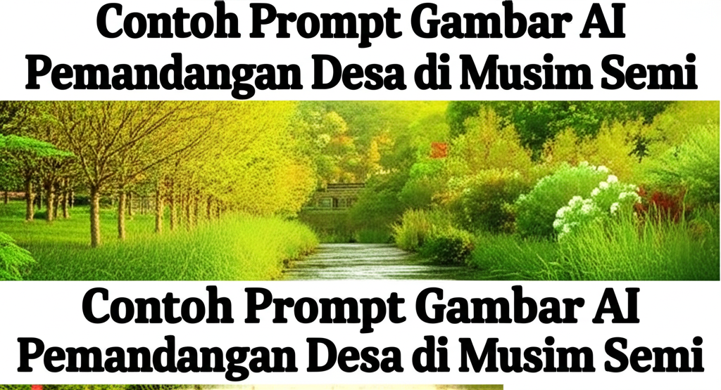 Contoh Prompt Gambar AI Pemandangan Desa di Musim Semi