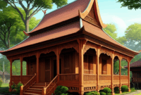 Contoh Prompt Gambar AI Rumah Tradisional Jawa yang Unik