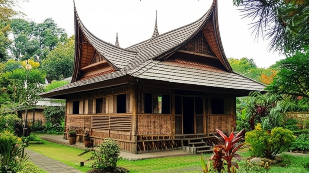 Contoh Prompt Gambar AI Rumah Tradisional Sunda yang Asri